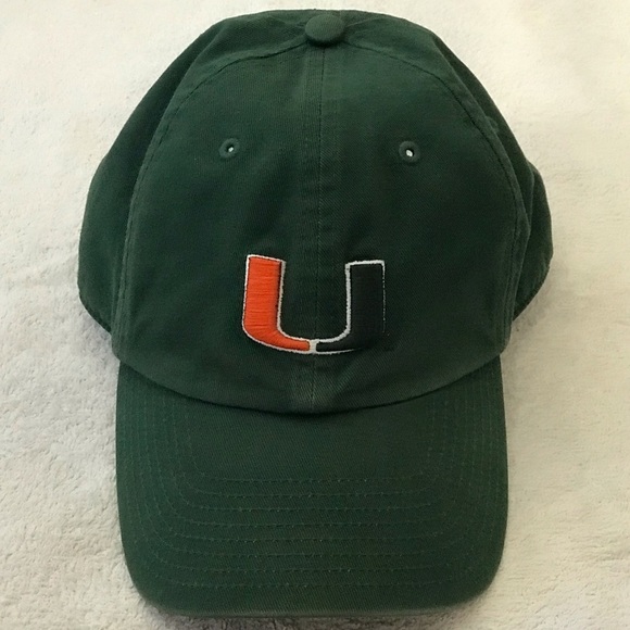 Nike Team for University of Miami Hurricane Adjustable Green Orange Cap - Picture 1 of 14